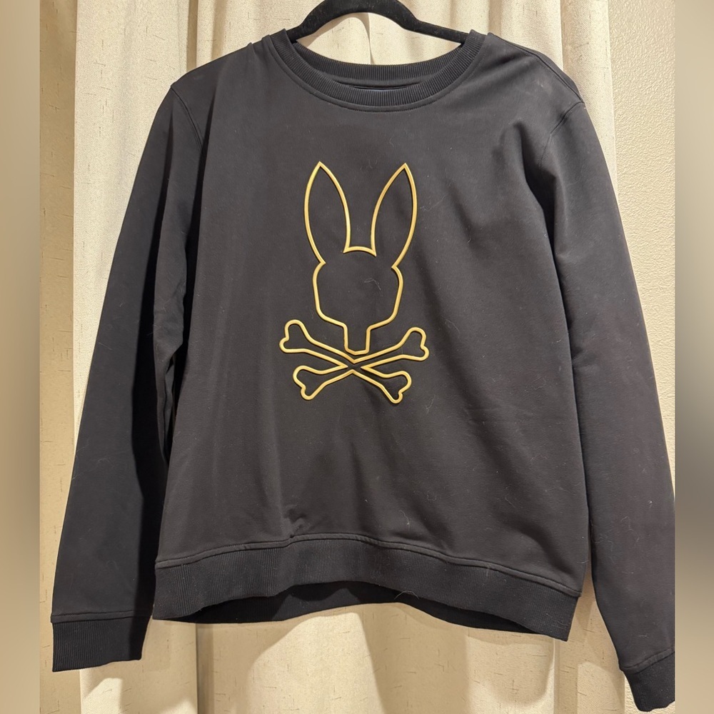 PSYCHO BUNNY WOMENS BEAUMONT SWEATSHIRT. Black. SZ M NWOT - Picture 5 of 7